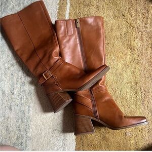 Vince Camuto Wide Calf Brown Boots
